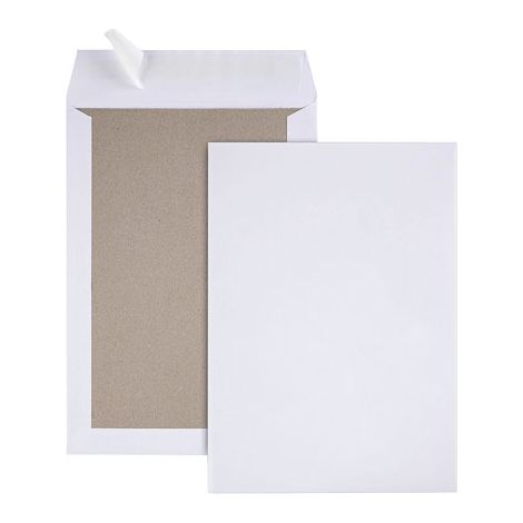 Pochette dos carton kraft blanc 120 g GPV sans fenêtre - Boîte de 25