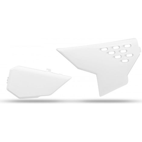 Couvercle de filtre à air UFO pour Husqvarna TC 125/250 (2023-2024), TE 150/250/300 (2024-2025), FC 250/350/450 (2023-2024), FX 350/450 (2023-2024), FE 250/350/450/501 (2024-2025), couleur blanche.