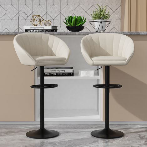 Tabouret de Bar en Tissu Chaise de bar Lot de 2 Chaise Haute Cuisine Réglable Tabouret pour Bar/Cuisine (1/5)