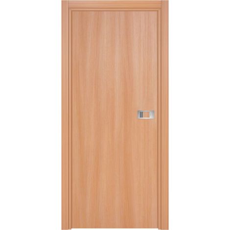 Bloc-porte Miro avec poignée Exclusive grise, H.204 x l.63 cm, aspect chêne naturel - Reivilo