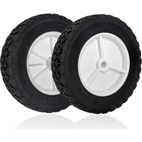 Lot de 2 roues en plastique de 20,3 cm de rechange pour Oregon 72-108 Roue universelle 8 x 175 pour barbecue / camion à main / tondeuse à gazon / chariot utilitaire (1/5)