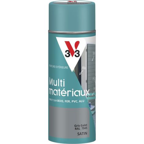 Peinture extérieure Multi-matériaux V33 Gris galet RAL 7045 Satin 400ml