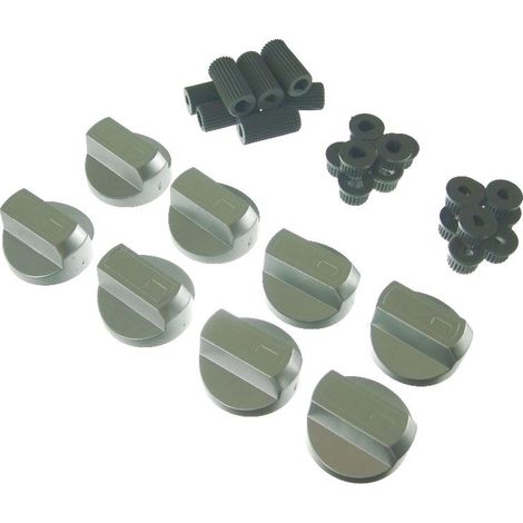 8 X AEG and Ariston Universal Cooker/Oven/Grill Control Knob And Adaptors Silver (1/5)