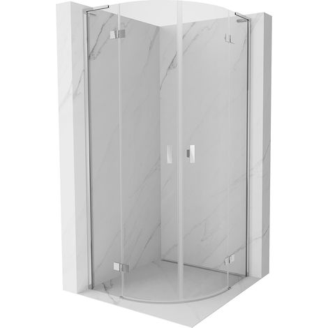 Mexen Mist L Duschkabine halbrund schwenkbar 100 x 100 cm, transparent, Chrom - 8A33L-100-100-01-00 (1/5)