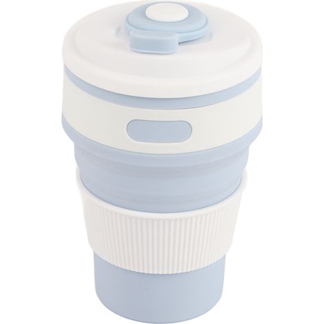 Gobelet pliable en silicone 350 ml, tasse à café portable, mug bleu pour usage intérieur et extérieur (1/5)