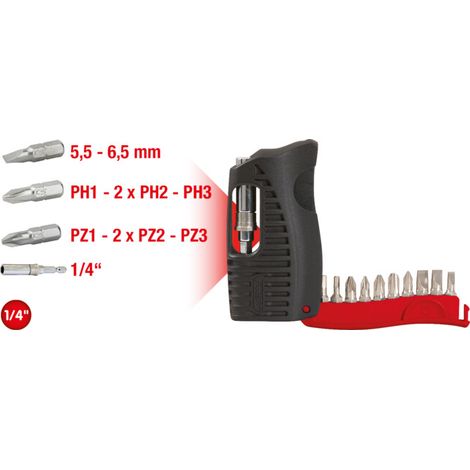 Etui d'embouts de vissage, 11 pcs Fente, PH, PZ (1/5)