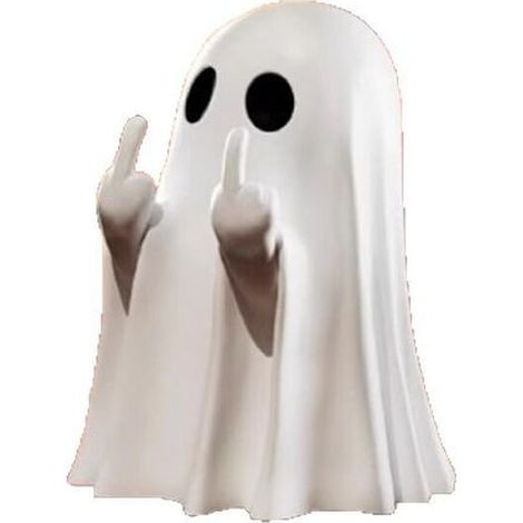 Figurine Fantôme - Decoration Halloween En Plastique Blanc Avec Doigt D'honneur - Pour Fête Et Intérieur - Lot De 2 Pièces 8cm (1/5)
