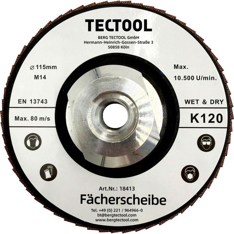 Diamant Fächerscheibe Hybrid, K120, M14, Ø 115mm