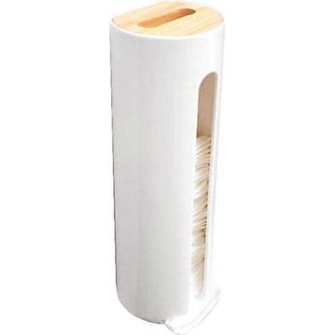 Porte-coton mural, organisateur de disques démaquillants avec fenêtre transparente pour vérifier la quantité, système de pression automatique, hygiénique et anti-poussière pour salle de bain (1/5)
