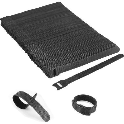 Attaches de câble auto-adhésives Velcro noires, en guise de cadeau (1/5)