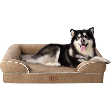 Hundebett Orthopädisches Memoryfoam XXL L 132 x B 104 x H 20 cm Kamel (1/5)