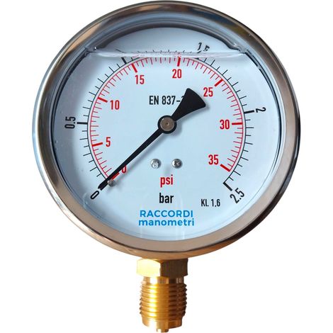 Manomètre inférieur MG1-100 2,5 bar, filetage 1/2" (1/4)