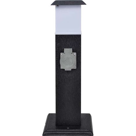Pilier avec lampe pour prise de jardin Noir (1/5)