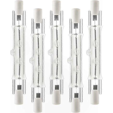 Lot de 5 ampoules halogènes R7s 118 mm, 300 W 230 V variateur d'intensité, éclairage linéaire pour chantier (1/5)