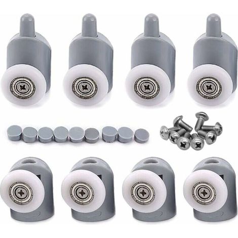 YMYNY 8 x verstellbare Rollen, Doppelrollen, Lenkrollen, Duschtür, Badezimmer, 25 mm (1/4)