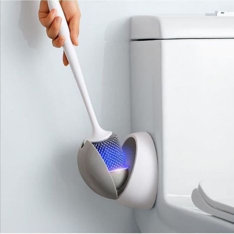 Brush WC in silicone antibacterienne Head washable in TPR Bracket to drying fast Cleaning in depth (1/4)