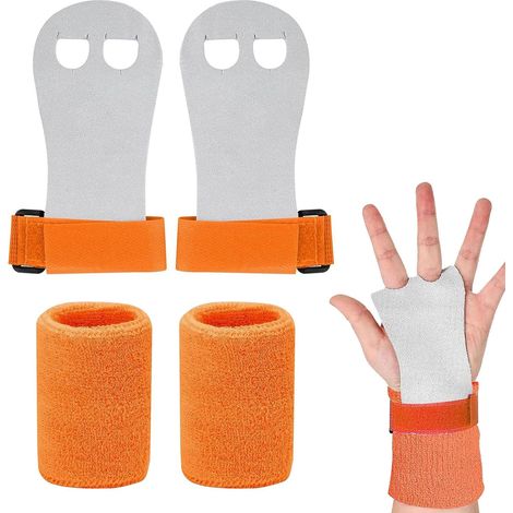 Gants Gymnastique, M Gym Enfant Adulte, Protecteur Paume de Gym, Entraînement Croisé, Poignées de Traction, pour Haltérophilie/Gymnastique/Crossfit/Sports Traction, Orange (1/5)