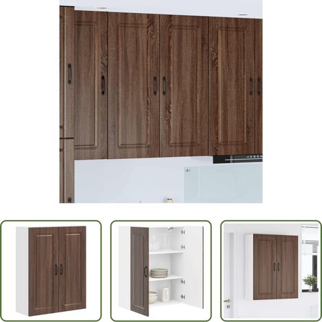 Holzschrank - Küchenschrank Kalmar Braun Eichen-Optik 80 x 31 x 100 cm (1/5)