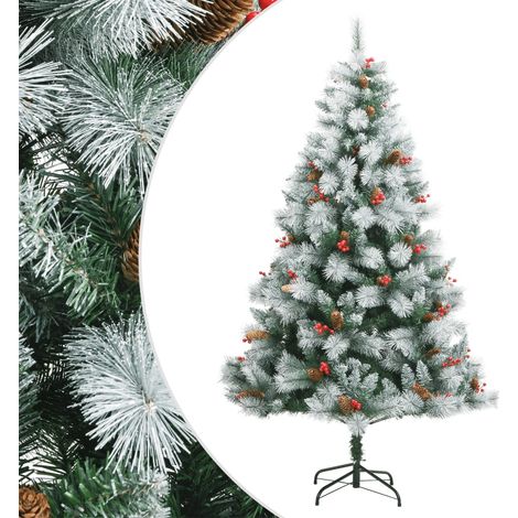 Künstlicher Weihnachtsbaum Klappbar mit Zapfen & Beeren 210 cm