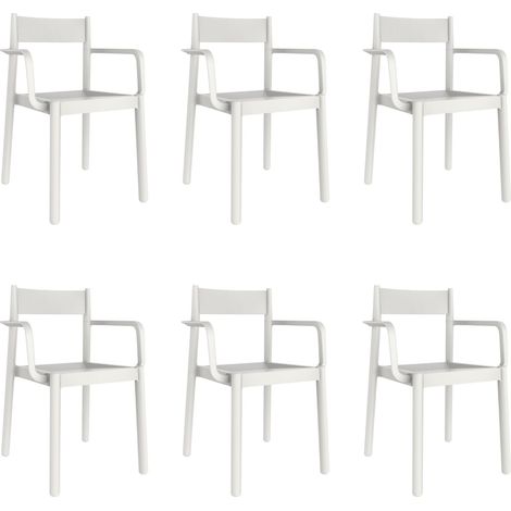 Fauteuils Danna garbar plastique blanc (Lot de 6)