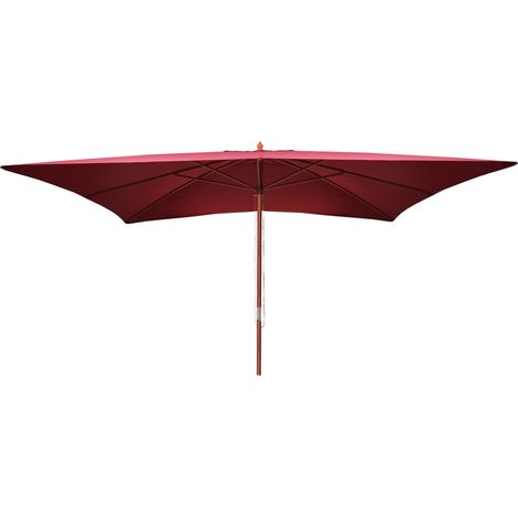 Sonnenschirm Lissabon, Gartenschirm Marktschirm, 3x4m Polyester/Holz 6kg bordeaux (1/5)