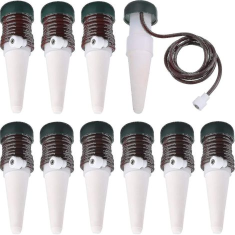 Système d'arrosage automatique 2023, lot de 10 inserts, système d'arrosage goutte à goutte à diffusion lente pour plantes d'intérieur ou d'extérieur (1/4)