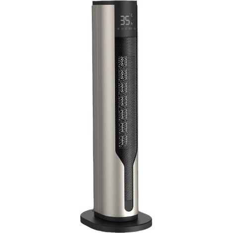 Radiateur colonne vertical PTC céramique 2000W oscillant à 3 vitesses réglables Chauffage intelligent écran tactile + télécommande, thermostat constant, minuterie ≥8h, niveau sonore 45-50dB (1/4)