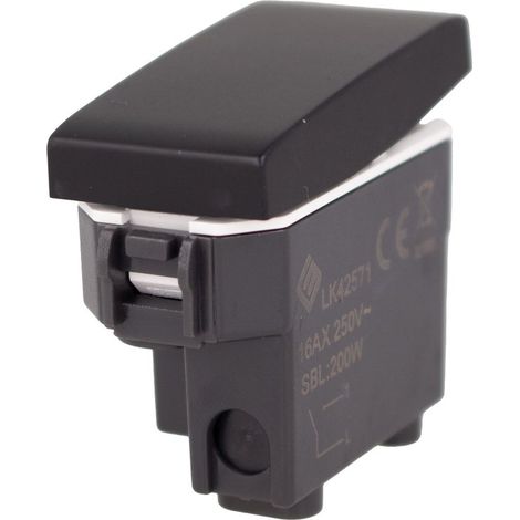 Interruttore Unipolare 1P 16A Colore Nero Compatibile Con Bticino Living e Vimar Plana