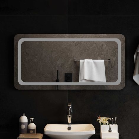 Teenpull – LED-Badezimmerspiegel Transparent 100 x 50 cm Gehärtetes Glas (1/5)