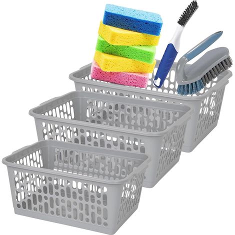 1 x Multipurpose Plastic Handy Storage Basket Cool Grey For Organisation