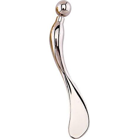 Augenmassagelöffel aus Zinklegierung zur Linderung von Augenmüdigkeit (silber) – 9,50 x 1,50 x 0,50 cm – Silber (1/3)