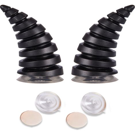 2 Pièces Cornes de Diable pour Casque avec Ventouses - Accessoire pour Casque de Ski, Moto et Vélo (1/5)