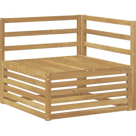 Outdoor Corner Sofa Solid Acacia Wood White 83 x 83 x 73 cm vidaXL (1/5)