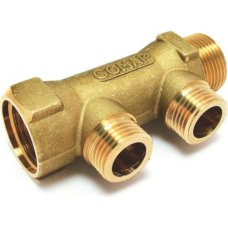 COMAP Collecteur matricé - Entraxe 35 mm - 3/4 - M1/2 - 2 sorties - Joint plat - 9532142