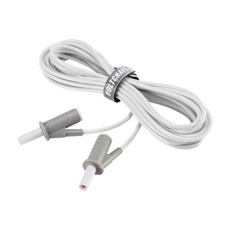 Cordon de mesure de sécurité[Banane mâle 4 mm -Banane mâle 4 mm ] Ultra flexibles 5.00 m,blanc,MSB-501 10 A (1/5)
