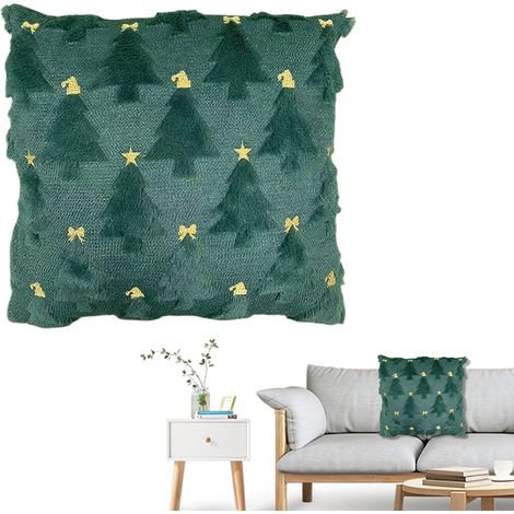 Housse De Coussin Décoratif Pour Noël 45x45 Cm Doux Et Lavable En Machine Housse De Coussin En Peluche Pour Fêtes De Noël Pour Le Salon Le Lit Le Canapé La Chambre L Appartement La Chambre D Le