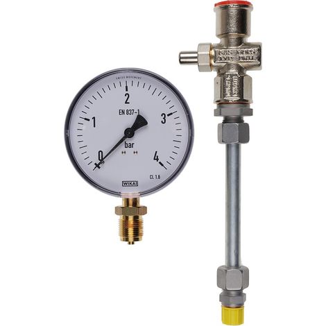 Manometer 0 bis 4,0 bar mit Druckknopfhahn Ausführung A G1/4 - 15133626822 von Weishaupt