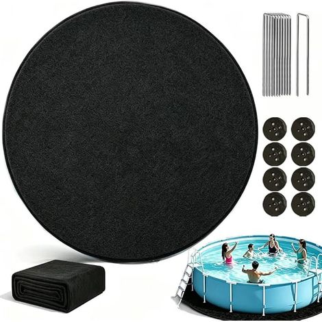 Tapis de Sol pour Piscine Ronde 4m, Tapis Piscine Hors Sol AntidéRapant et Absorbante, Pliable Tapis sous Piscine Hors Sol, Tapis Spa pour L'extérieur et L'intérieur (1/4)