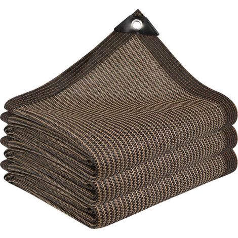 Filet d'ombrage couleur café 2m2m, filet d'intimité pour balcon, filet d'ombrage occultant et isolant thermique, taux d'occultation de 80%. (1/5)