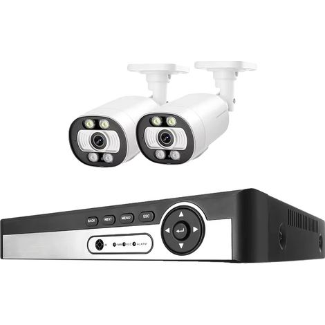 Kamerasystem, KI-Menschenerkennung, 2-Wege-Audio, 8CH NVR 2 Kameras-b, 1T-a, EU Stecker-f (1/2)