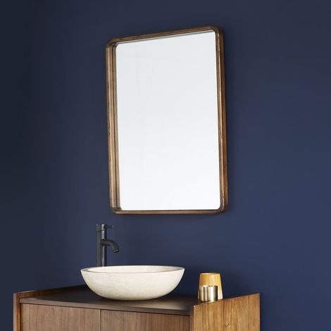 Miroir en mindi massif finition noyer (1/4)