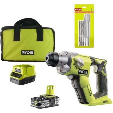 Pacchetto di trapani a percussione RYOBI 18V OnePlus RYOBI - 1 batteria LithiumPlus 2,5Ah - 3 trapani RYOBI più 2 scalp