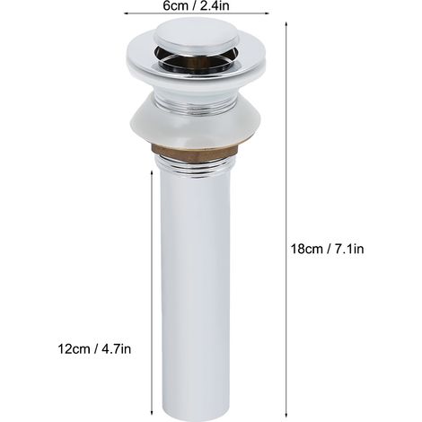 Kit de bouchon de vidange électroplaqué pour lavabo, sans trop-plein. (1/5)