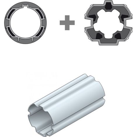 Adaptation moteur T5 pour tube ZF64 – Kit avec roue et couronne – Compatible moteurs diamètre 40/50/60 – Applications volets roulants – Simu