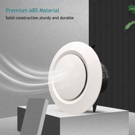 NALOOKAMIC Grille da��ration r��glable, couvercle de ventilation d��chappement, rond, pour ouvertures ��125 mm, blanc