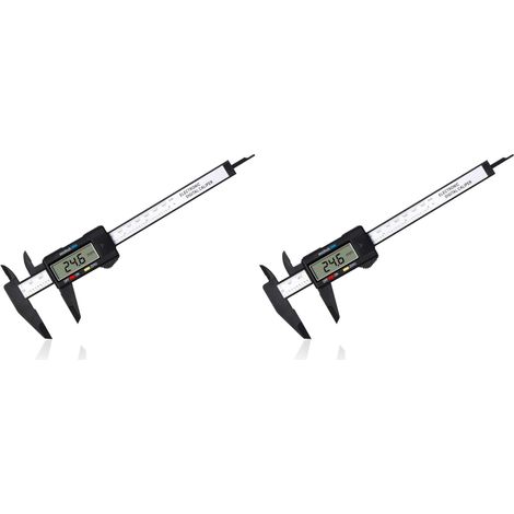 Pied a Coulisse Digital,Pied à Coulisse Numérique Classique de 150 mm / 6 Pouces Avec Grand Écran LCD pour es Mesures Externes, Internes, Profondeur et Pas Outil de Mesure Électronique,Lot de 2 (1/5)