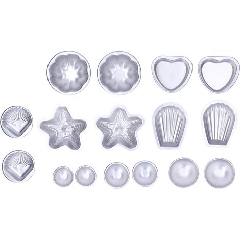 Moule professionnel en alliage d'aluminium pour pâtisserie, portable pour gâteau et boule de sel de bain DIY, lot de 13 pièces (1/5)