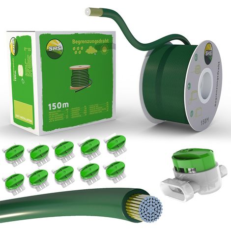 Câble de délimitation de 150 m + 10 connecteurs de câble pour tondeuse robot à gazon - Kit d'accessoires de fil de délimitation pour câble de recherche - Compatible (1/5)