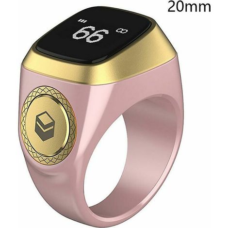 Smart Tasbih Tally Counter Ring for Muslim Zikr Digital Tasbeeh 5 Horaires de prière Hfmqv-COLOR：Rose 1pc (1/5)