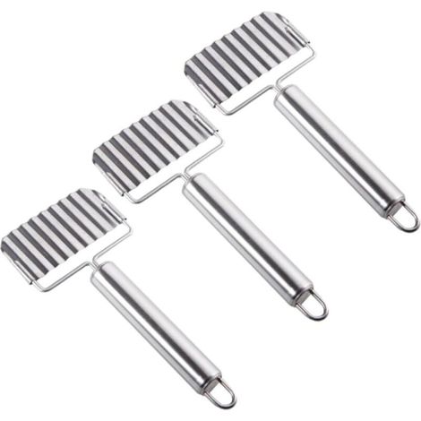 Lot De 3 Coupe-frites Ondulés En Acier Inoxydable Robuste Pour Pommes De Terre Frites Et Légumes (1/5)